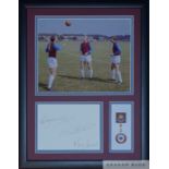 Bobby Moore, Geoff Hurst & Martin Peters signed & framed West Ham United display,