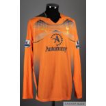 Heurelho Gomes orange and grey No.1 Tottenham Hotspur match worn goalkeepers shirt, 2010-11