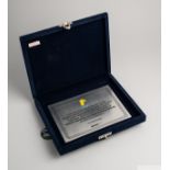 A silver tone base metal Gold Squadron - Sweden 58 tribute plaque presented to Pelé by SESC SP