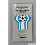 The Official programme of the 11th World Cup 1978 in 1978 held in Argentina