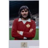 Signed framed photographic displays of Manchester United club legends George Best & Bobby Charlton