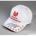 Michael Schumacher signed white and red cap