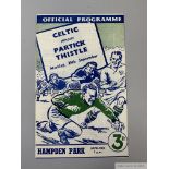 Celtic v. Partick Thistle Glasgow Cup Final match programme, 1950-51