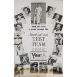Australian and England cricket advertising posters,