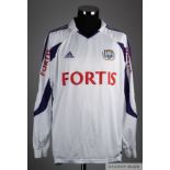 Goran Lovvren white No.7 Anderlecht long sleeved shirt, 2008-09