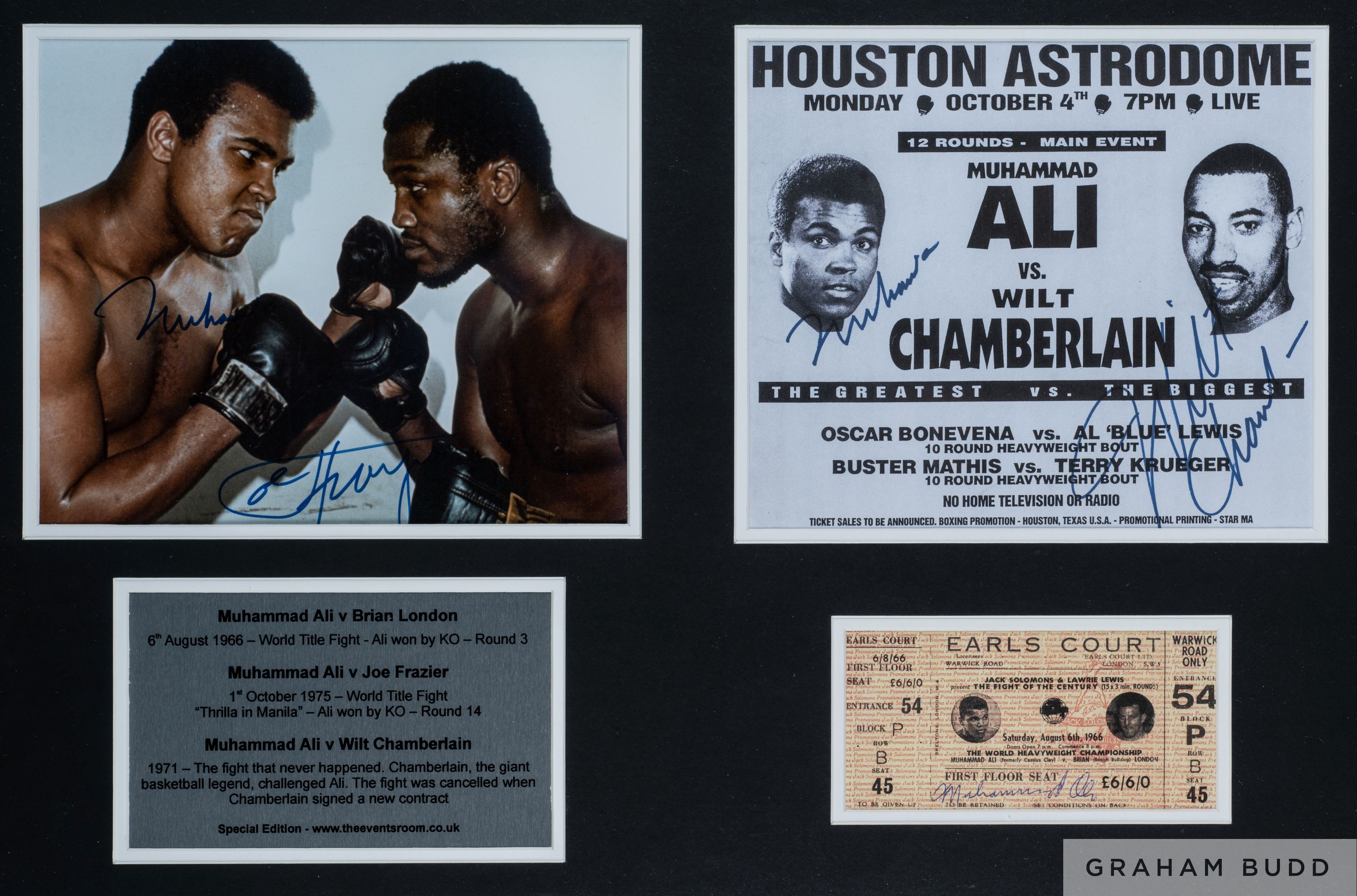 Muhammad Ali signed tribute boxing presentation display,