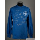 Rangers team signed blue 1972 European Cup Winners' Cup final retro shirt