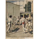 Pelota, a large print showing a game of Pelota at Neuilly-sur-Seine, circa 1907,