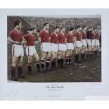 A colour print entitled The Busby Babes, The Last Line-up, 5th February 1958