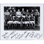 A black and white 1966 England World Cup team line up autographed photograph