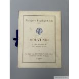 Rangers FC 1929 VIP souvenir of the opening of the Grand Stand, 1st January 1929 by Sir David Mason