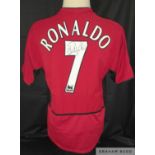 Manchester United Cristiano Ronaldo signed shirt 2002-04 Premier League and FA Cup winners,