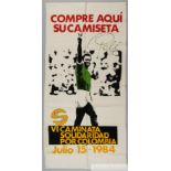 A silkscreened canvas banner presented to Pelé for his participation in the Sixth Solidarity Walk