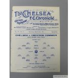 Chelsea v. Croydon Common single-sheet match programme, 1911