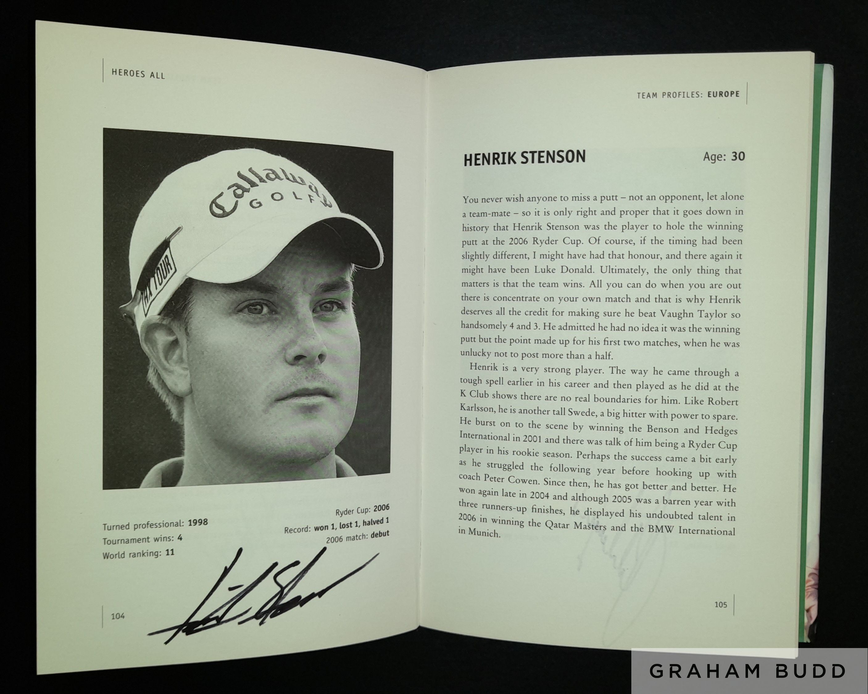 Golf: Darren Clarke multi signed book titled “My Ryder Cup Story 2006 Heroes All”, - Image 11 of 12