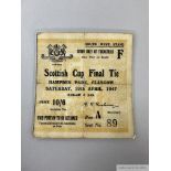 Aberdeen v. Hibernian Scottish Cup Final ticket stub, 1947