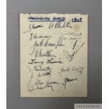 1948 Manchester United autograph sheet
