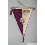 Official purple and white F K Austria Vienna Friendly match pennant, 1953