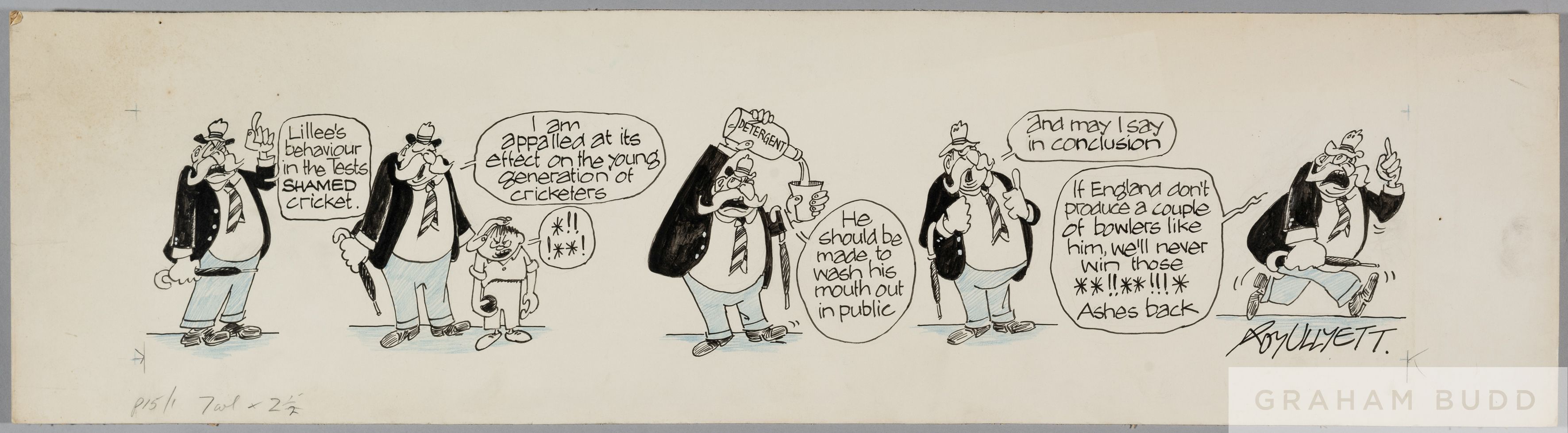 Roy Ullyett original artwork for newspaper cartoons