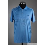 Roger Federer signed blue Nike tennis shirt