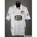 Lamine Sakho white and blue No.10 Leeds United match worn short-sleeved shirt, 2003-04