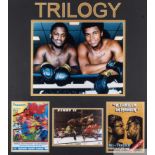 Muhammad Ali and Joe Frazier Trilogy double-signed display