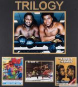 Muhammad Ali and Joe Frazier Trilogy double-signed display