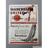 Manchester United v. Aston Villa match programme, 1937