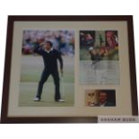 Golf: Seve Ballesteros signed & framed photograph display,