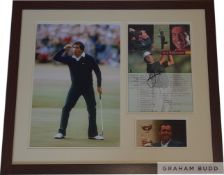 Golf: Seve Ballesteros signed & framed photograph display,