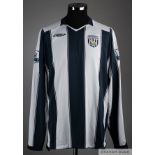 Jonas Olsson blue and white No.26 West Bromwich Albion long sleeved shirt