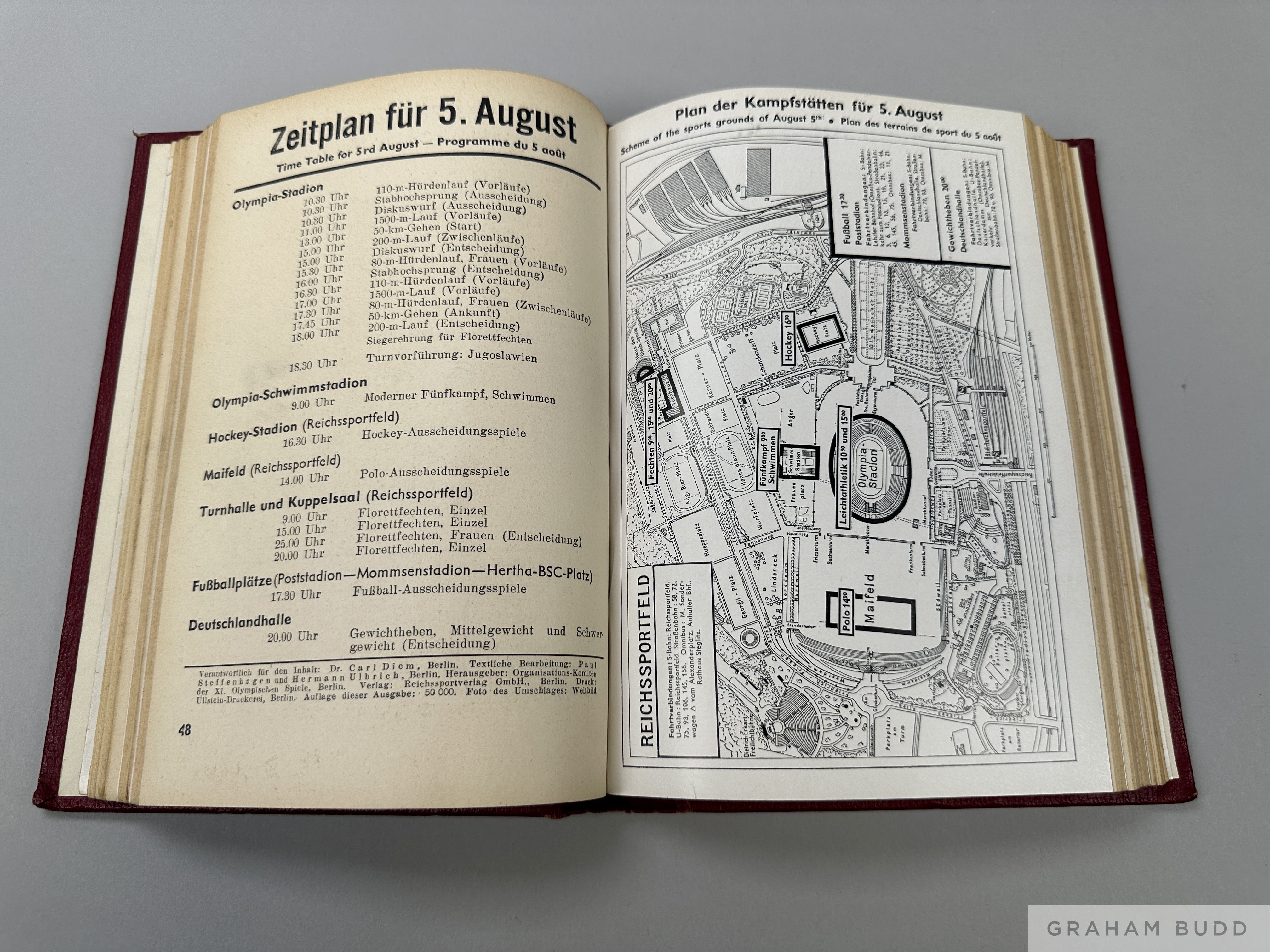 Bound volume of seven 1936 daily Olympic programmes - Image 2 of 7