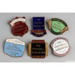 Nice group of six Football Association Wembley Stewards enamel lapel badges