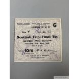 Rare Celtic v. Aberdeen Scottish Cup Final ticket stub, 1937