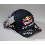 Mark Webber signed blue Red Bull F1 cap