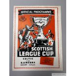 Rangers v. Celtic Scottish League Cup Final match programme, 1957