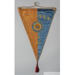 Official red and blue Budapesti Vasas Friendly match pennant, 1955