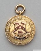 Tommy Wilson 9ct gold and enamel 1930-31 The Central League medal