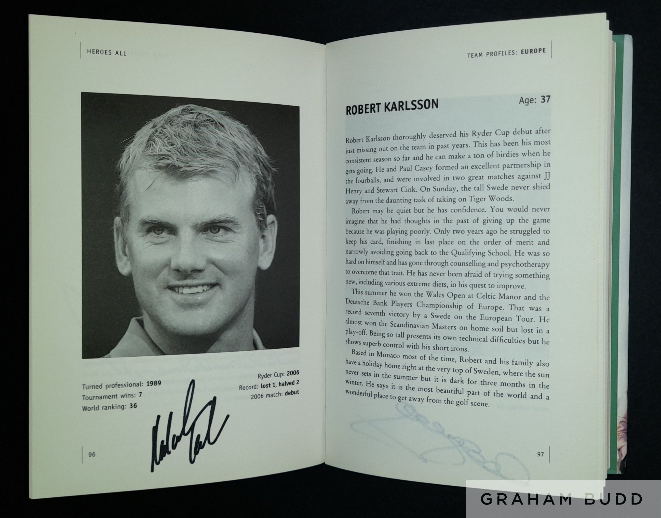 Golf: Darren Clarke multi signed book titled “My Ryder Cup Story 2006 Heroes All”, - Image 7 of 12