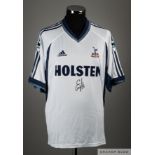 Serhiy Rebrov white and blue No.11 Tottenham Hotspur match worn short-sleeved shirt, 2001-02