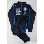 Tyson Fury navy & blue pre-fight tracksuit worn for the Deontay Wilder I