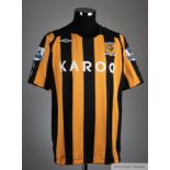 Bernard Mendy orange and black No.15 Hull City short sleeved shirt 2008-09