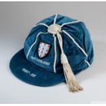Peter Shilton blue England v. Switzerland International cap, 1987-88