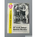 Dynamo Dresden v Leeds United match in the European Fairs Cup programme, on 4th November 1970,