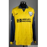 Clive Wilson yellow and blue No.15 Tottenham Hotspur match worn long-sleeved shirt, 1996-97