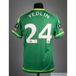 DeAndre Yedlin green No.24 Sunderland v. Arsenal F.A.Cup match worn short-sleeved shirt 2015-16