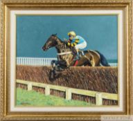 Roy Miller 'Burrough Hill Lad with John Francome up' painting, 2001