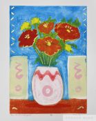 Mark Spain 'Vase with blue background'