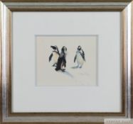 Hazel Soan 'Penguins' watercolour