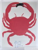 David Shrigley lithograph poster 'You got beaten by a crab', 2021
